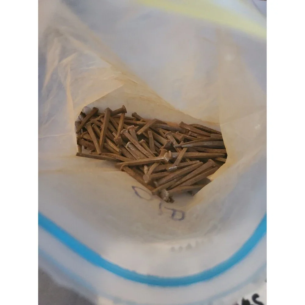 90 Antique Square Cut Coffin Nails Rusty Patina Primitive Used Old Building